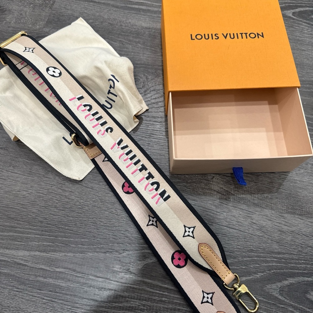Louis Vuitton Beige and Pink Monogram Strap
